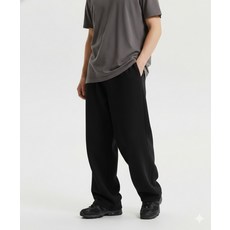 뉴발란스 NBMLG11003 / UNI 에센셜 클래식 기모 사이드턱 오버와이드 팬츠 (BLACK) L7K3