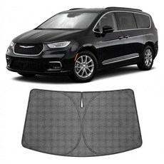 Proadsy 앞유리 햇빛 가리개 맞춤형 핏 코나 2024-2026 아이스 크리스탈 블랙 전면 창문 햇빛 가리개 UV 및 열 차단 접이식 바이저는 여름 주차 및 일상 사용을 위, 2017-2026 Chrysler Pacifica Mi