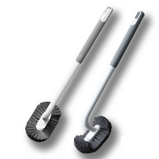 한설 커브 욕실 화장실 청소 틈새 변기 브러시, 그레이, 2개