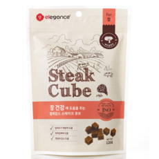엘레강스펫 강아지 저알러지 가수분해 간식 스테이크 큐브 트릿 장 건강, 120g, 2개, 장건강