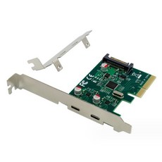 後置雙口Type-C PCI-E轉USB 3.1 ASM1142擴充卡, 1個, ASM1142