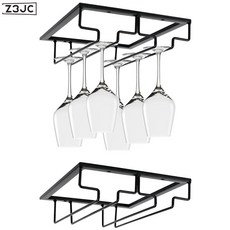 Z3JC 創意直角倒掛紅酒杯架廚房杯架倒掛杯架家用酒櫃酒吧懸掛杯架, 1個, 2槽:黑色