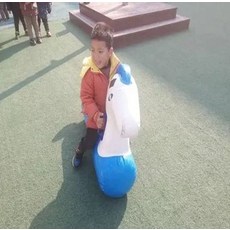 징검다리 장애물 체육대회 삼각 사다리 운동회 단체 교구 풍선 에어 바운스, 1개, 커피색 두꺼운 이중 가장자리 작은 말