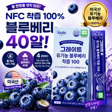 유기농 블루베리즙 100% NFC 착즙 주스 스틱, 3개, 280g