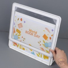 [킴샵] 스탠드형 슬라이드 프레임 A4 공지사항꽂이, 검정