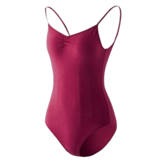 성인용 발레복 상의 일체형 섹시 슬립 리듬체조복 발레 무용 댄스 스포츠 언더웨어, 버건디와인