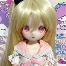 BJD娃娃 O.b.11 娃娃 6分整娃 生日禮物 二次元 六一兒童節禮物 全套, 1個, 獃獃美（大全套含頭髮衣服有贈品）