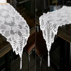 On동네 프렌치 레이스 테이블 러너33x91cm 화이트 다도상
