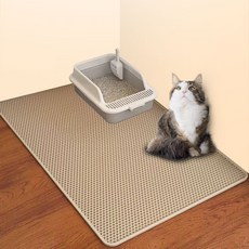 리니 고양이 사막화방지 화장실 벌집 모래매트 특대형, 베이지