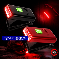 레이맨 G018R 적색등 캡라이트 낚시 랜턴 충전식 5구 레드 LED 빨간불빛 C타입, 1개