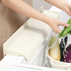 에스위두 물튐 방지 고밀도 실리콘 처마 싱크대 물막이, 1개, 크림화이트60cm
