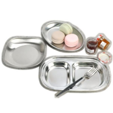 유아식기 간식접시모음전 유치원 스텐사각쿠프 6반, 본상품