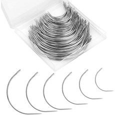 카펫 가죽 캔버스 수리 뜨개질 모델링 및 공예를 위한 50개의 PCS 곡선 바늘 바느질 직조, 120 PCS