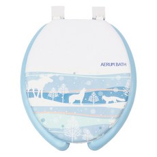 투투파파 윈터울프디어 변기커버 중형 대형 소프트 변기시트, 1개, 윈터울프 블루