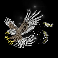 1개 유리 핫픽스 라인스톤 다리미 부착형 아플리케 의상 액세서리 (독수리 모양 297x210mm), 혼합색