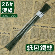 永生花 花泥 乾花泥 插花 DIY 手作 盆花 鐵絲 花桿 花藝鐵絲 花藝乾燥花, 花藝鐵絲【整包約100支】 26#深綠