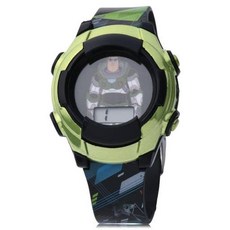 Accutime 디즈니 토이스토리 라이트이어 디지털 시계 - LED 플래시 조명 LCD 디스플레이 블랙 플라스틱 (모델 LTY4040AZ) 손목