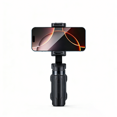 迷你自拍桿 手機支架 桌面直播 藍牙遙控 輕便收納, 黑色-四軸航空合金-防抖穩拍 × 迷你助拍器 × 1個