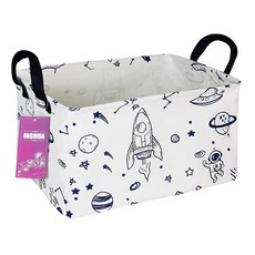 INGHUA 장난감 책 옷 선물 반려동물을 위한 직사각형 보관 바구니 패브릭 정리함 통 - 가정 사무실 아기방 기숙사 선반에 적합(Rec Forest Dinosa, Rec 우주선