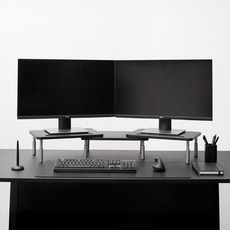 퍼플래빗 듀얼 모니터 받침대 각도 높이조절 3단, 블랙