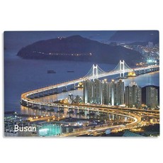 유로고 한국 일본 호주 뉴질랜드 기념품 세계 여행 냉장고 자석, 한국-07-부산
