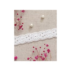 퀼트스타 문츠 양면 스캘럽 면자수 레이스_153, 화이트, 1개