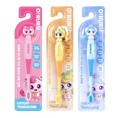 캐치티니핑 피규어 칫솔 3종세트, 하츄핑+뽀니핑+사뿐핑, 1세트, 3개입