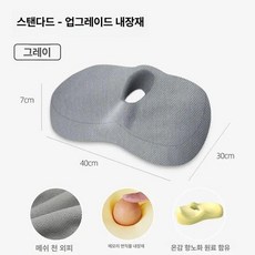 기능성 임산부 U자형 치질 장시간 사무실 미추골 도넛, 스탠다드 1단 코어 그레이