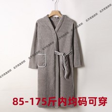 純棉浴袍 吸水毛巾料加厚長款保暖情侶睡袍