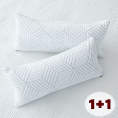 준앤종 쿨링 아이스 큐브 냉감 낮잠 메밀베개 1+1, 화이트