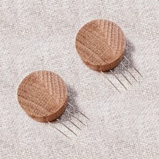 100% 원목 우드 꼭고핀 벽지핀, 2개, 오크