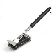 웰스홈 캠핑용 BBQ석쇠청소솔 캠핑그릴 바비큐 고기불판 철판 화로대 강력세척 캠핑용품 쇠브러쉬 철브러쉬 캠핑용품, 석쇠청소솔, 1개