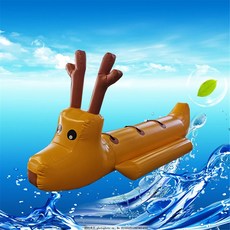 에어바운스 수상 시소 워터파크 물놀이장 물놀이 에어 풍선, 두꺼워진테두리3인용새끼사슴보트