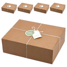 인디케이 패키지 상자 대 5p + 완충재 5p + 왁스끈 + 스티커 2종 x 5p + 텍 2종 x 5p 세트, 크라프트(상자), 1세트