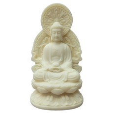 대일여래 부처님 불상 상아과 미니 좌상 조각상 부처상 불교 장식, 1개, 대일여래(상아색)