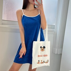 (미니 롱 ver) 타올 비치웨어 랍빠 배색 스퀘어넥 테리 루즈핏 끈 나시 롱 미니 원피스 5color 커버업