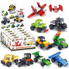 工程車隊系列積木 小顆粒益智玩具 辦公療癒DIY, 1個, 一套10款(數量請點10)