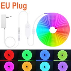 DC12V 1M 2M 3M 4M 5M RGB 네온 LED 스트립 조명 지그비 3.0 스마트 와이파이 컨트롤러 투야 스위치 포함 홈 데코 실리카겔 - EU, 3미터, 3)RGB
