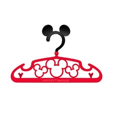 迪士尼 多功能塑膠兒童衣架32cm 米奇米妮 (5入/組) 台灣製造DN0177, 1個, 米奇-紅(5入組)