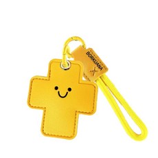 BORKUANA 에어태그와 호환되는 가죽 키체인 홀더 케이스 키링과 랜야드가 있는 귀여운 보호 커버 지갑 열쇠 가방 반려동물용 긁힘 방지 파인더 GPS 트래커 케이스(블, 크로스