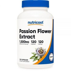 Nutricost 패션 플라워 추출물 120캡슐 병당 120회 분량 - 글루텐 프리 GMO 프리 채식주의자 친화적, 1개