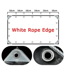 두께 0.35mm 투명 비닐 방수포 창문 방풍 보온 스크린 테라스 파고라 천 타포린 맞춤 제작, 01 White Rope Edge