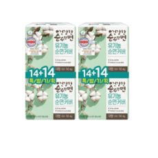 건강한 순수한면 대형 14+14매(개입) X 2팩 날개형, 2개, 28매