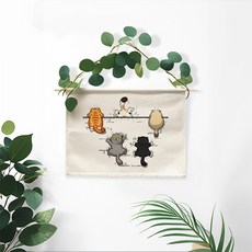 wonderful live 패브릭 배전함 두꺼비집 가리개 벽인테리어 분전함 인터폰 가리개, 놀란 고양이-1