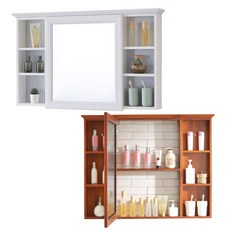 메이크잇 카본 거울 욕실장 화장실 화장대 수납장 1000x730, 화이트_3255, 1개