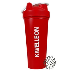 카벨레온 쉐이커 물통 700ml 단백질 프로틴 쉐이크통 단백질 쉐이커 보틀 헬스 스쿼트 바디빌더, 레드, 0.7L