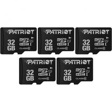 패트리엇 메모리 LX 시리즈 마이크로 SD 플래시 카드 32GB 5팩, 32GB 5-Pack