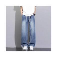 鬼洗 直筒牛仔褲 男款 大尺碼 寬鬆 休閒長褲 彈性舒適