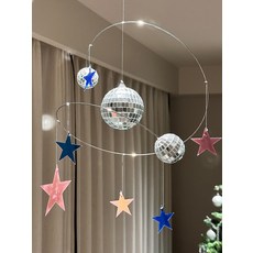 미러볼 모빌 썬캐쳐 발란스 장식 천장 플래닛 스타 회전 완제품 선샤인 별, D.별 1개