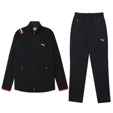 PUMA 彈力拉鍊長袖外套+長褲 黑色